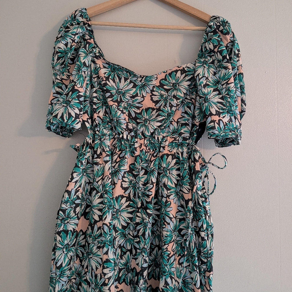 Zara Floral Cutout Poplin Dress - Picture 4 of 9